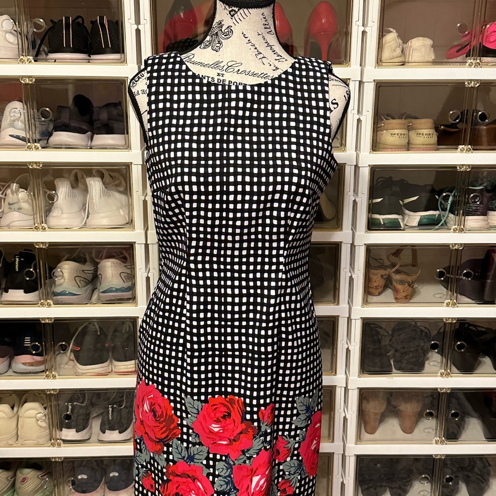 Summer dress plaid with‎ roses